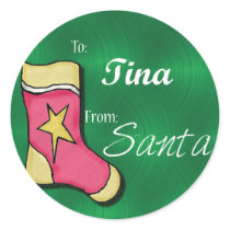 Tina Personalized Stocking label Sticker