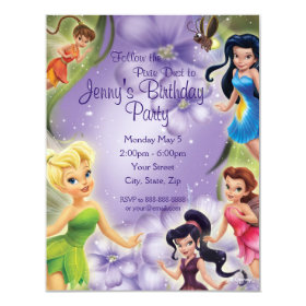 Tinker Bell and Friends Birthday Invitation 4.25