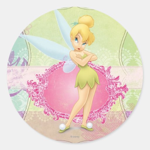 Tinker Bell Frame Classic Round Sticker Zazzle