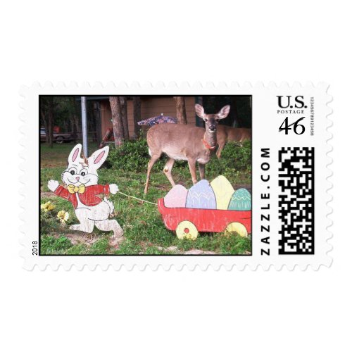 TINKERBELL AND EASTER BUNNY POSTAGE STAMP stamp