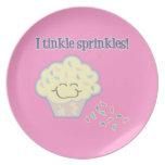 tinkle sprinkles cute kawaii cupcake dinner plate