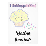 tinkle sprinkles funny cupcake personalized invites