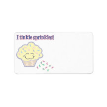 tinkle sprinkles funny cupcake personalized address labels
