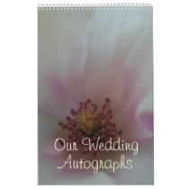 Tinted Heart Wedding Flower Wall Calendar