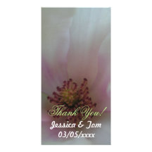 Tinted Heart Wedding Flower Custom Photo Card