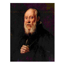 Tintoretto - Portrait of the sculptor Jacopo Sanso Postcard