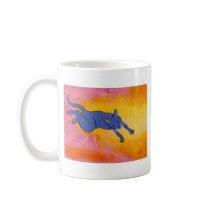 Tiny Art #595 - An awkward leap - fun cat ART mugs