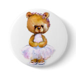 Tiny Ballet Bear Button Badge