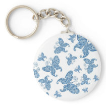 Tiny Blue Butterflies keychains