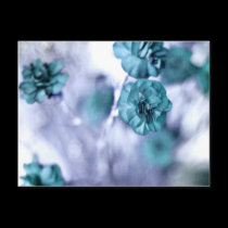 Tiny Blue Flower Floral Print postcards