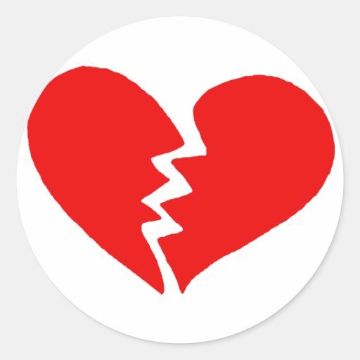Tiny Broken Heart Classic Round Sticker Zazzle
