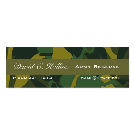 Tiny Camouflage Print Business Card Template