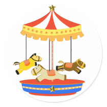 Tiny Carousel Round Sticker