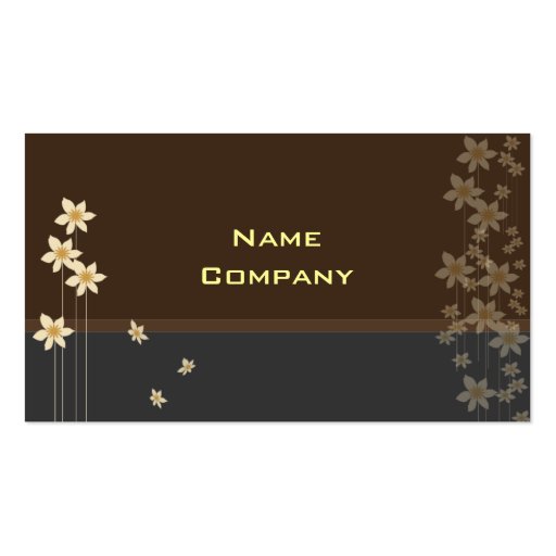Tiny cream blossoms profile card business card templates (front side)