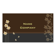 Tiny cream blossoms profile card business card templates