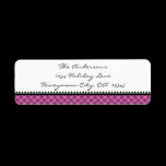 Tiny Damask Black & Bright Pink Address Labels