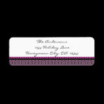 Tiny Damask Black & Bright Pink Address Labels #2