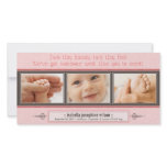 Tiny Hands, Tiny Feet Birth Announcement (pink) Picture Card