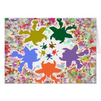 Tiny Hearts - Happy Aquatic Family Dance zazzle_card