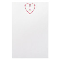 Tiny hearts Rosary Stationery Paper