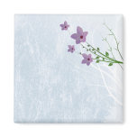 tiny lilacs on distressed light blue magnets