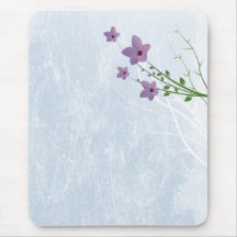 tiny lilacs on distressed light blue mouse pad