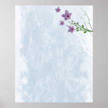 tiny lilacs on distressed light blue poster