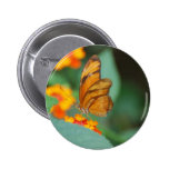 Tiny Orange Butterfly Button
