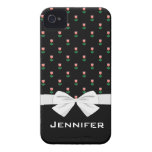 tiny pink tulips pattern case-mate iphone 4 case
