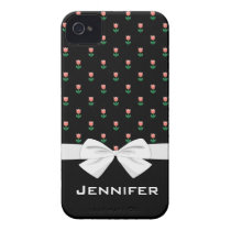 tiny pink tulips pattern case-mate iphone 4 case