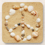 Tiny Seashell Peace Sign Drink Coaster