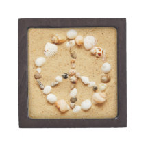 Tiny Seashell Peace Sign Premium Keepsake Boxes