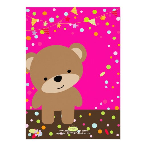 Tiny Teddy Bear/DIY background+text Custom Announcement