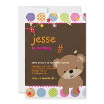 Tiny Teddy Bear Personalized Party Announcements