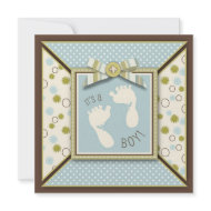 Tiny Toes Square Custom Announcement