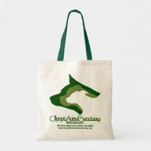 Tiny Tote natural and hunter green Canvas Bag