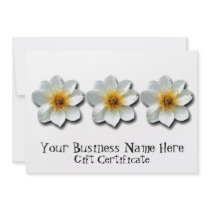Tiny White Flower; Gift Certificate Personalized Invite