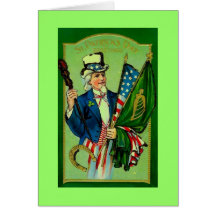 Tío Sam del día de St Patrick del vintage Felicitación