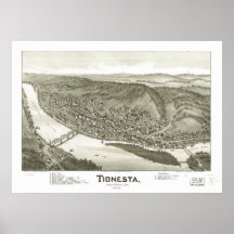 Tionesta Pennsylvania 1896 Antique Panoramic Map Print