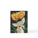 "Tip Toeing Thru The Tulips" Chihuahua Notecard by CharlottesWebArt "Tip Toeing Thru The Tulips" Chihuahua Notecard