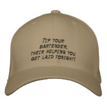 Tip your bartender embroidered baseball cap