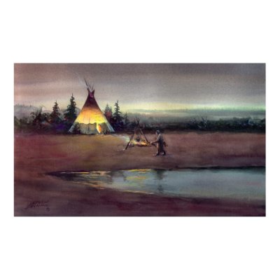 TIPI LIGHTS by SHARON SHARPE Print by sharonsharpe
