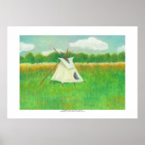 Tipi teepee central Minnesota landscape drawing Print