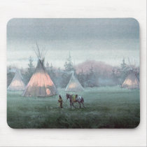 TIPIS IN THE MIST by SHARON SHARPE Mouse Pad