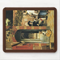 Tippling Two Men And A Woman Under An Arbor In The Mousepad