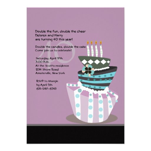 Tipsy Cake Birthday Party Invitation