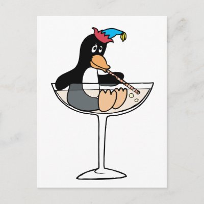Tipsy Penguin Postcard