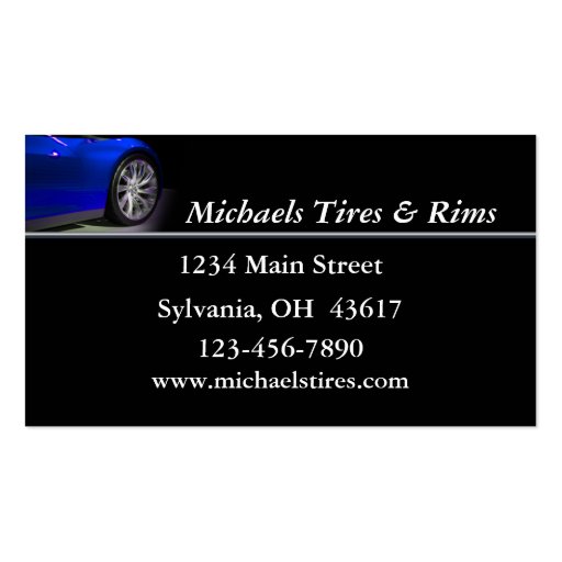 Tire and Rims Business Card Templates (back side)