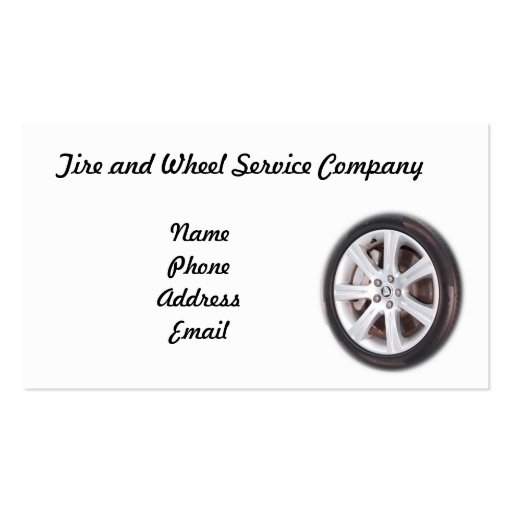 Tire and Wheel Service Company Business Card Template