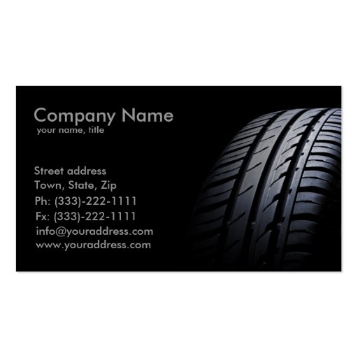 Tire mounting and balancing business card (front side)